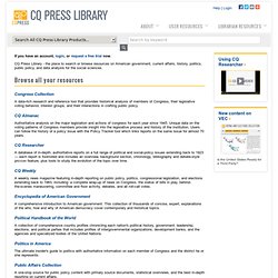 CQ Press Political Reference Suite of Online Editions