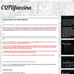 CQFDfanzina: Comment faire son book Gobelins
