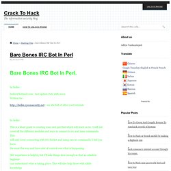 Bare Bones IRC Bot In Perl | Learn Hacking