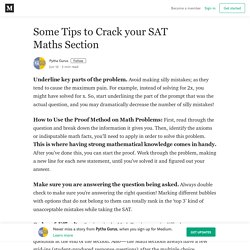 Some Tips to Crack your SAT Maths Section – Pytha Gurus