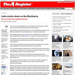 India cracks down on the Blackberry