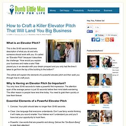 How to Craft a Killer Elevator Pitch That Will Land You Big Business