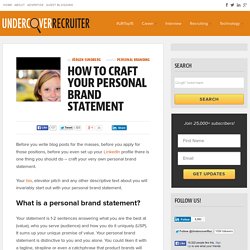 How to Craft Your Personal Brand Statement