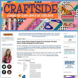 Craftside: How to make hollow lampwork beads from the book The Glass Artist's Studio Handbook by Cecilia Cohen