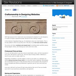 Craftsmanship in Designing Websites