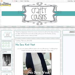 Crafty Cousins: No Sew Knit Vest