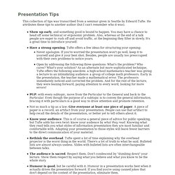 The Craig Web Experience: Presentation Tips