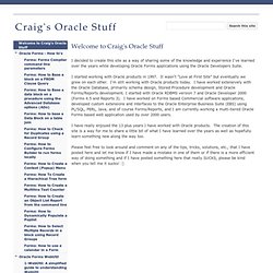 Craig's Oracle Stuff