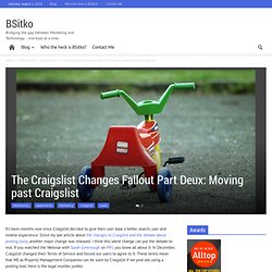The Craigslist Changes Fallout Part Deux: Moving past Craigslist - BSitko