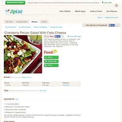 Cranberry Pecan Salad With Feta Cheese Recipe