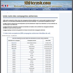 1001 Crash - Liste noire des compagnies aériennes