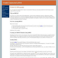 Crash Course in LaTeX