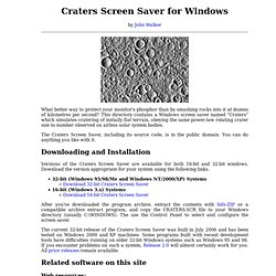 Craters Screen Saver for Windows