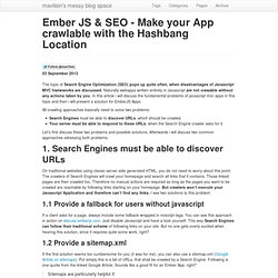Ember JS & SEO - Make your App crawlable with the Hashbang Location