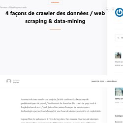 4 façons de crawler des données - web scrapping & data mining