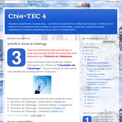 Créa-TEC 4: Activité 3 : Etude de l'éclairage