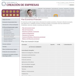 GUIA DE CREACION DE EMPRESAS - Plan Económico-Financiero