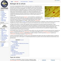 Biologie de la cellule - CréationWiki, L'encyclopédie de science de création