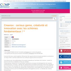 Cas - Creanov : serious game, créativité et innovation avec les schèmes ... - CCMP