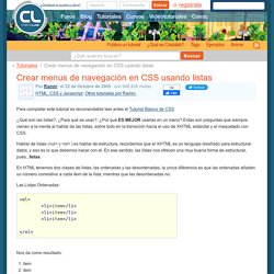 Crear menus de navegación en CSS usando listas