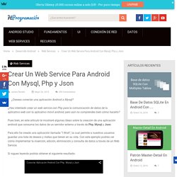 Crear Un Web Service Para Android Con Mysql, Php y Json