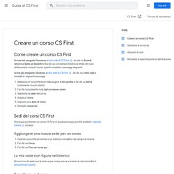Creare un corso CS First - Guida di CS First