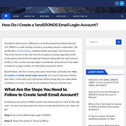 How to create 1and1 login account