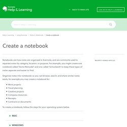 How to organize notes into different notebooks