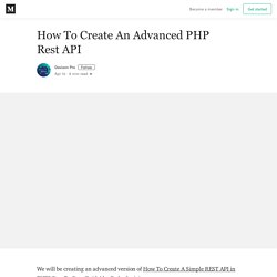 How To Create An Advanced PHP Rest API – Davison Pro