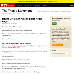 How to Create An Amazing Blog About Page