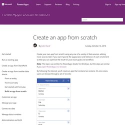 Create an app from scratch
