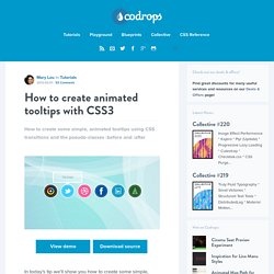 How to create animated tooltips with CSS3