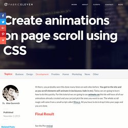 Create animations on page scroll using CSS