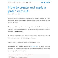 How to create and apply a patch with Git