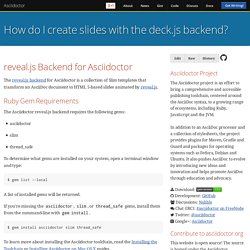 How do I create slides with the deck.js backend?