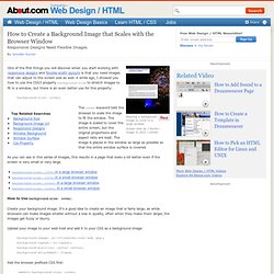 How to Create a Background Image that Scales with the Browser Window
