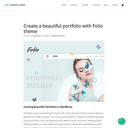 Create a beautiful portfolio with Folio theme