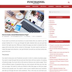 How to Create a Social Media Business Page? – Funchannel