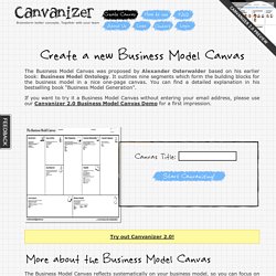 Create a new Business Model Canvas - Canvanizer