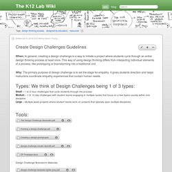 Create Design Challenges Guidelines