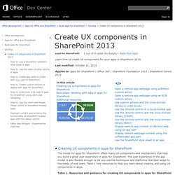 Create UX components in SharePoint 2013