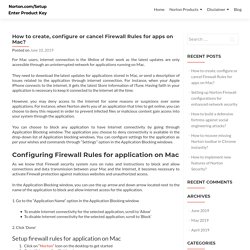 How to create, configure or cancel Firewall Rules for apps on Mac?