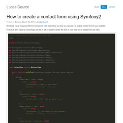 How to create a contact form using Symfony2