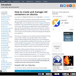 How to create and manage LXC containers on Ubuntu - Xmodulo