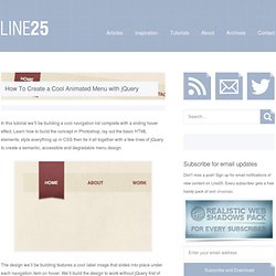 How To Create a Cool Animated Menu with jQuery