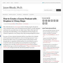 How to Create a Course Podcast with Dropbox