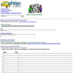 Create a Crossword Puzzle On-line (makes a PDF file)