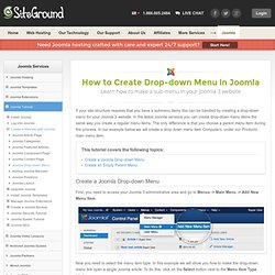 Joomla Menu - How to create drop-down menu in Joomla