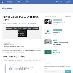 How to Create a CSS3 Dropdown Menu [Tutorial]