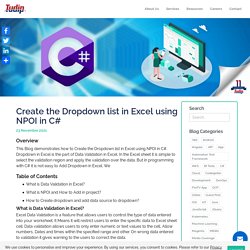 Blog: Create the Dropdown list in Excel using NPOI in C#